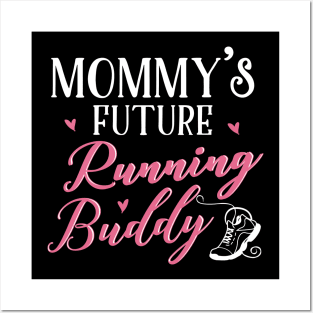 Running Mom and Baby Matching T-shirts Gift Posters and Art